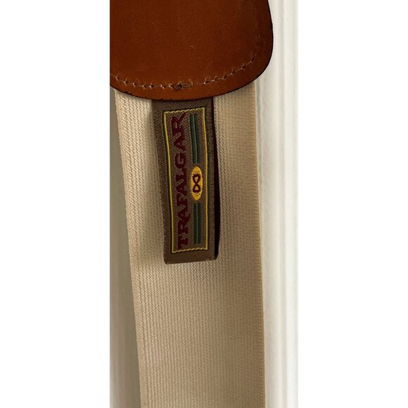 Vintage Trafalgar Silk Button End Braces Suspenders Yellow Brown Abstract Patter - Picture 2 of 6